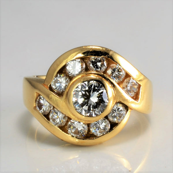 Bezel Set Diamond Engagement Ring | 1.26 ctw, SZ 4.5 |