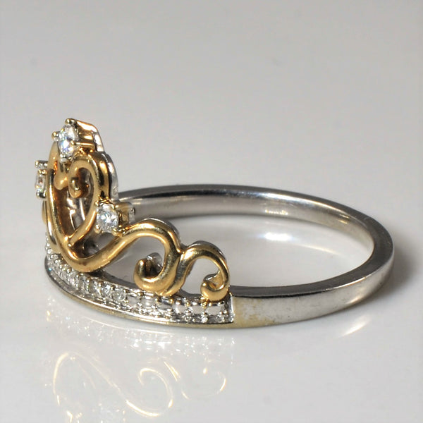 Two Tone Diamond Tiara Ring | 0.11ctw | SZ 6.5 |