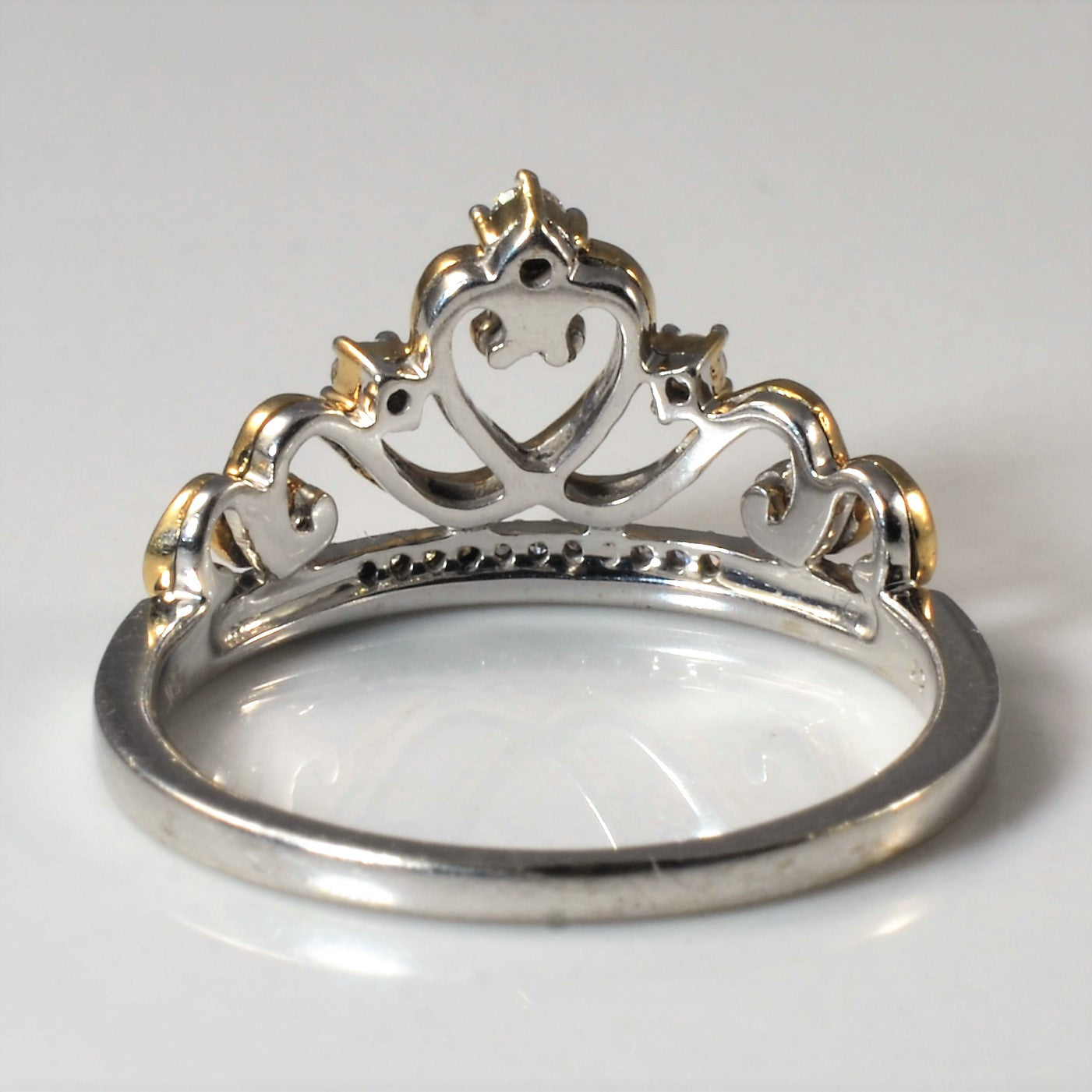 Two Tone Diamond Tiara Ring | 0.11ctw | SZ 6.5 |