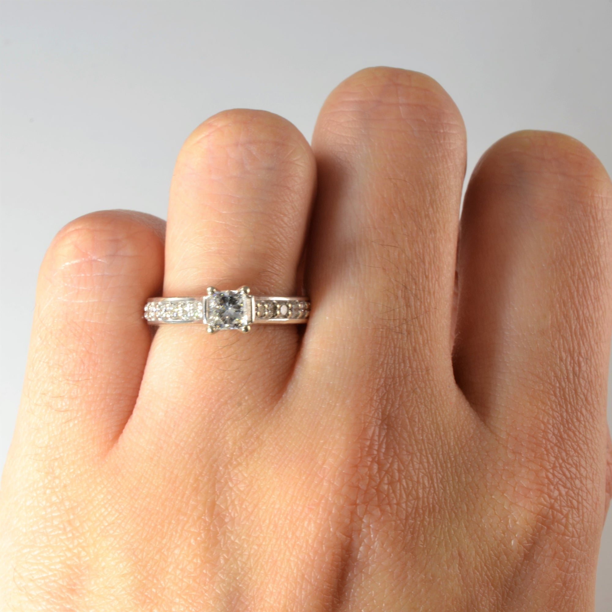 Pave Princess Diamond Engagement Ring | 0.69ct | SZ 5 |
