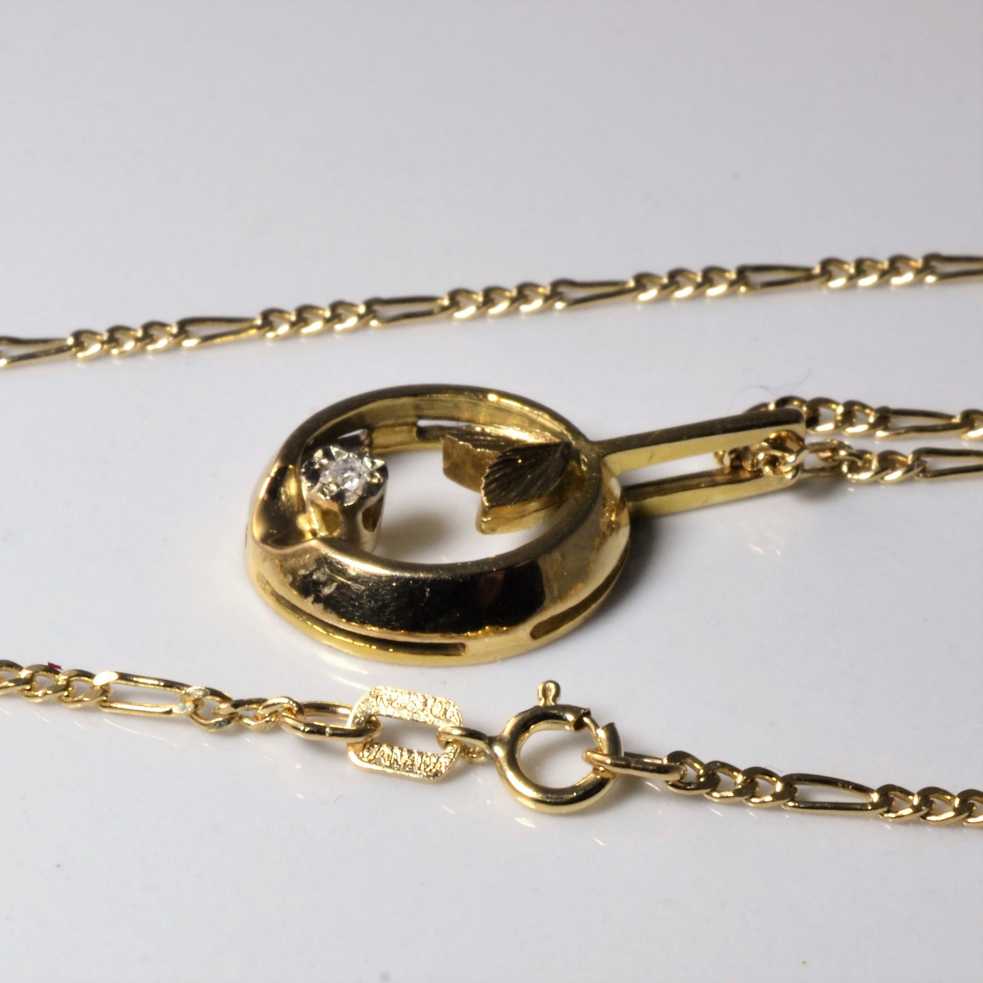 Leafy Diamond Necklace | 0.015ct | 20