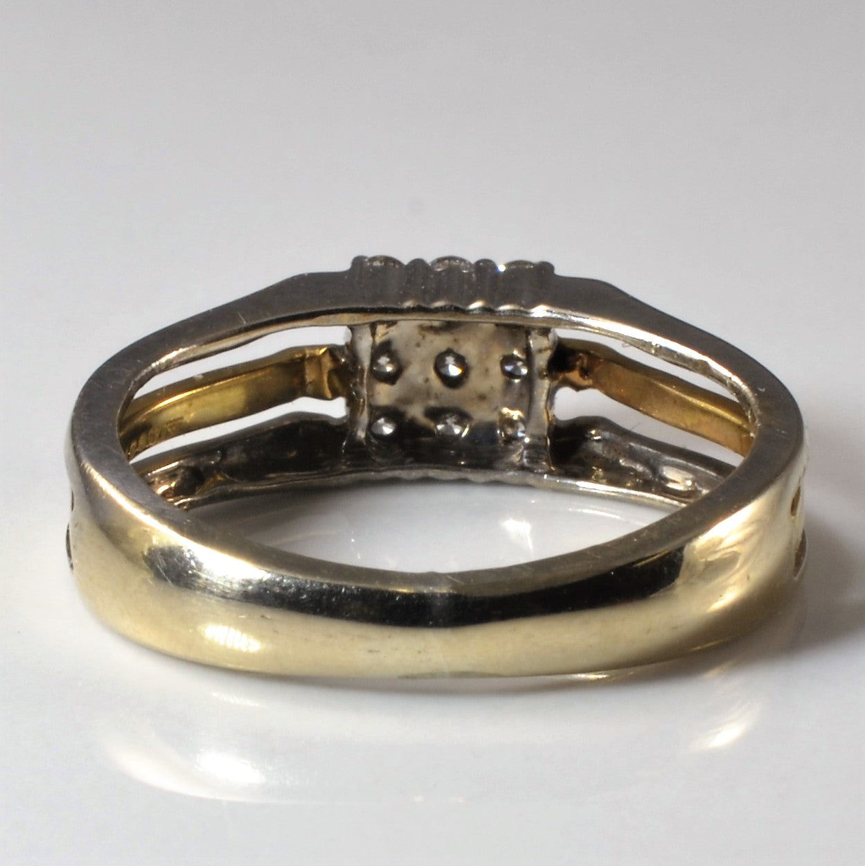 Two Tone Triple Row Diamond Grid Ring | 0.33ctw | SZ 6.25 |