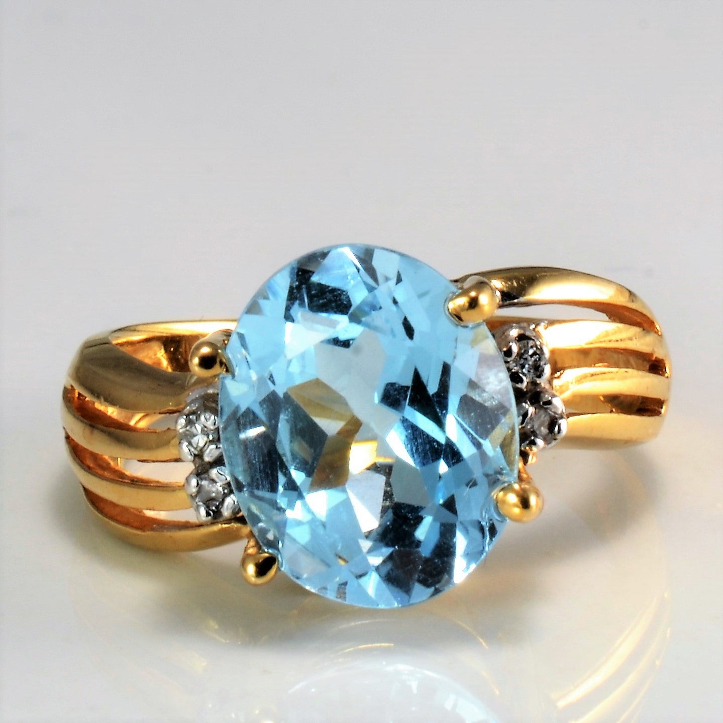 Bypass Topaz & Diamond Ring | 0.02 ctw, SZ 5.75 |