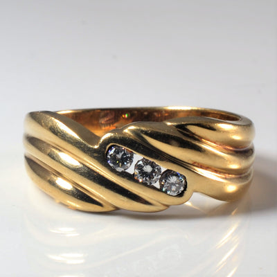 Bypass Three Stone Diamond Band | 0.21ctw | SZ 10.75 |
