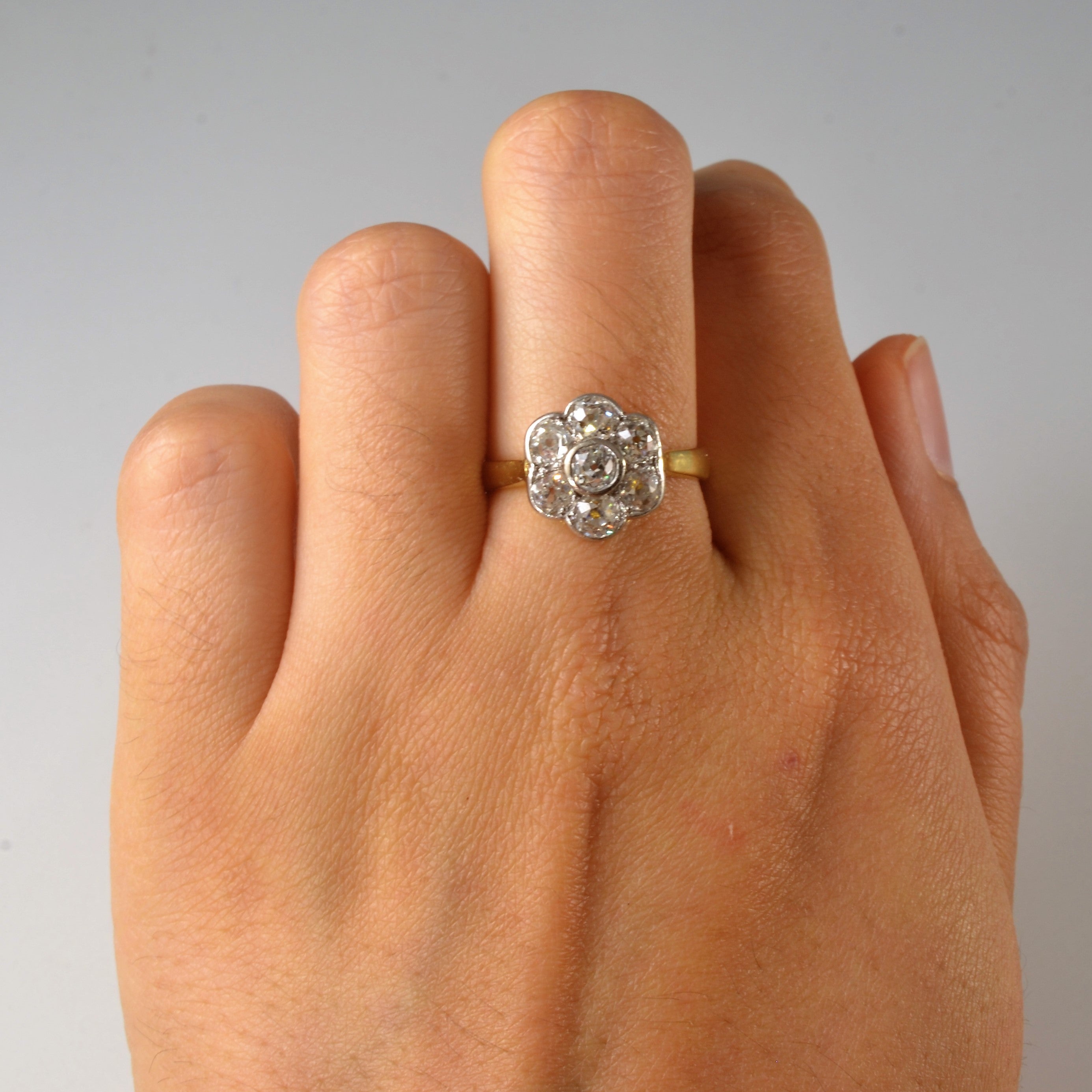 Early 1900s European Diamond Cluster Ring | 1.55ctw | SZ 7.5 |