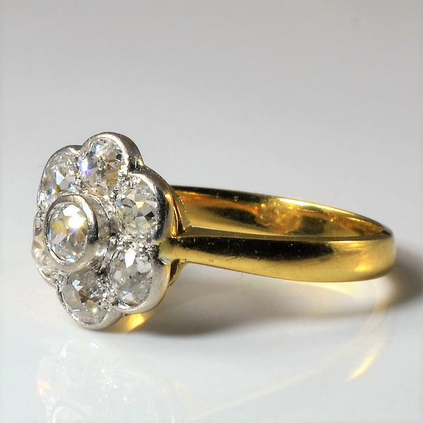 Early 1900s European Diamond Cluster Ring | 1.55ctw | SZ 7.5 |