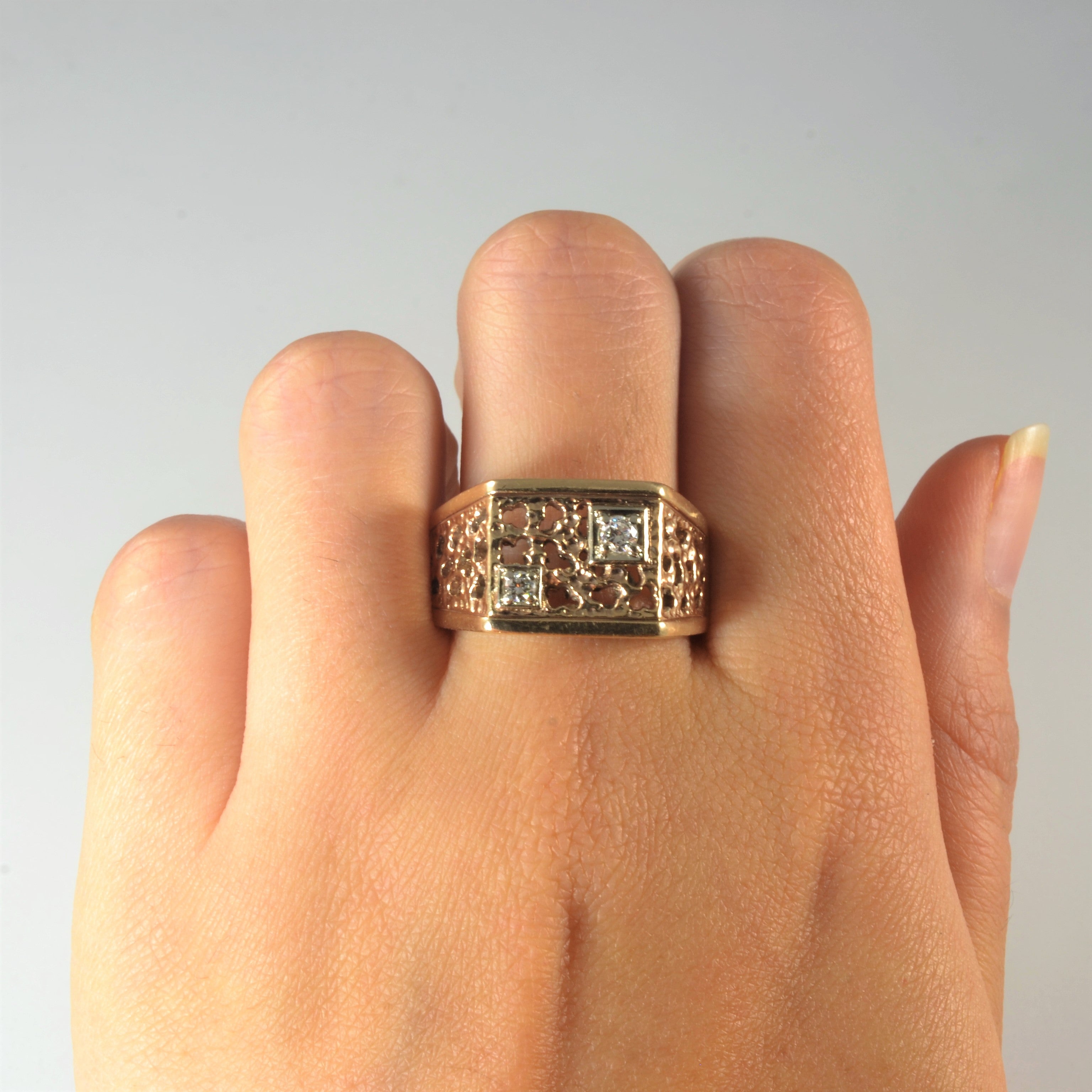 Open Work Diamond Ring | 0.12ctw | SZ 10.25 |