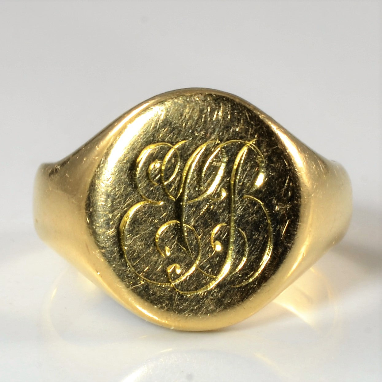 Yellow Initial 'ECB' Gold Signet Ring | SZ 6.25 |