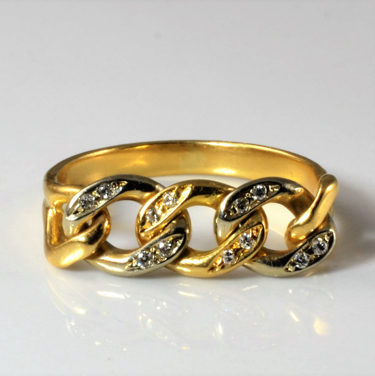 Curb Link Chain Ring | 0.06ctw | SZ 6.75 |