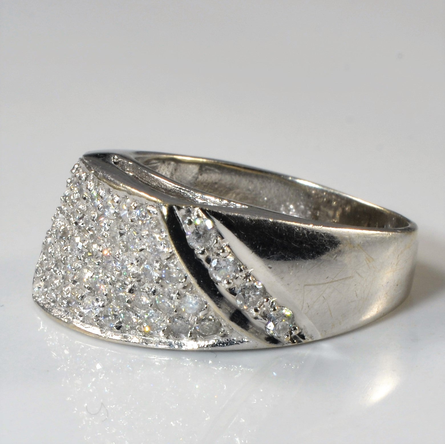 Asymmetrical Diamond Cluster Ring | 0.62ctw | SZ 6.5 |