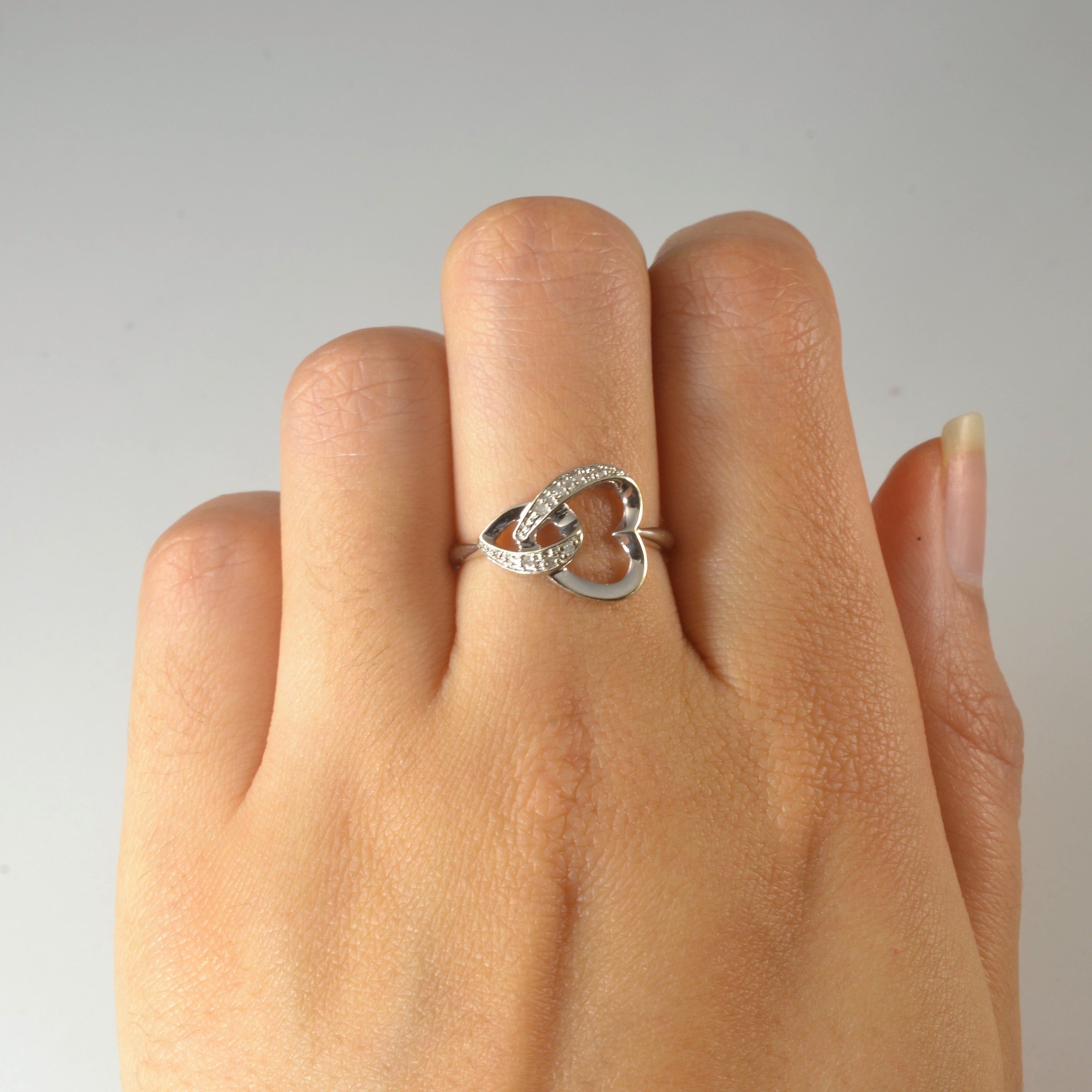 Diamond Heart Knot Promise Ring | 0.035ctw | SZ 6.75 |