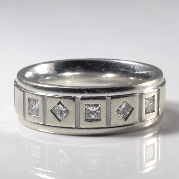 Gypsy Set Princess Diamond Ring | 0.85ctw | SZ 10 |