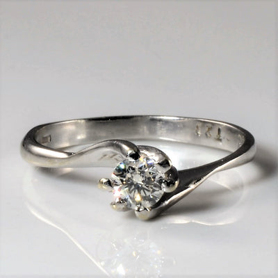 Six Prong Solitaire Bypass Diamond Ring | 0.23ct | SZ 6.5 |