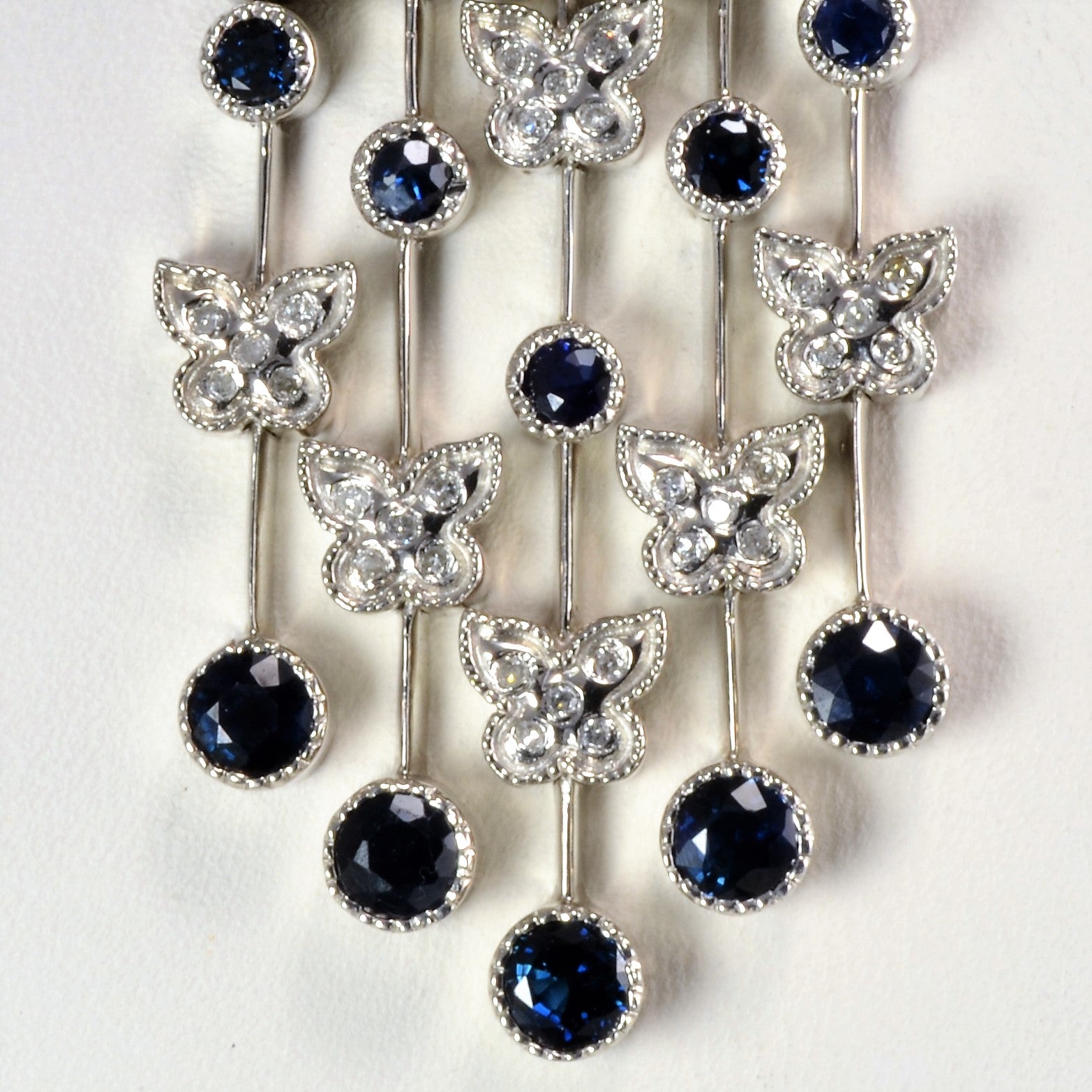 Chandelier Diamond & Sapphire Pendant Necklace | 0.60 ctw, 18''|
