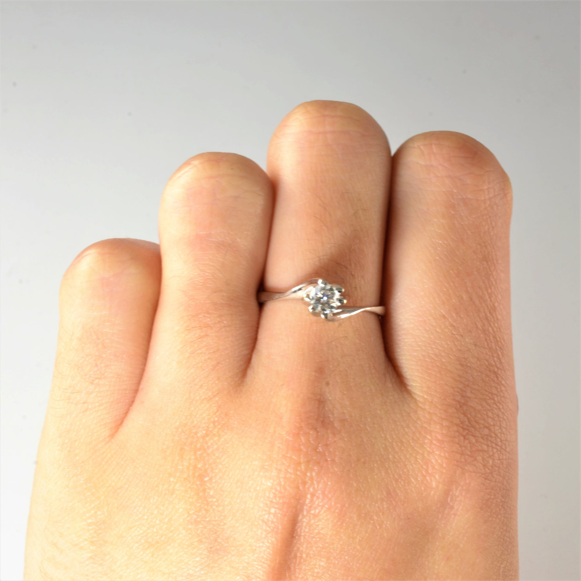 Six Prong Solitaire Bypass Diamond Ring | 0.23ct | SZ 6.5 |