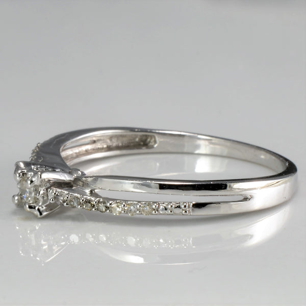 Pave Set Diamond Promise Ring | 0.12 ctw, SZ 8 |