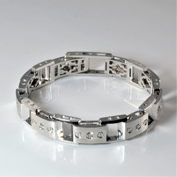 Industrial Motif Diamond Bracelet | 1.20ctw | 8.5