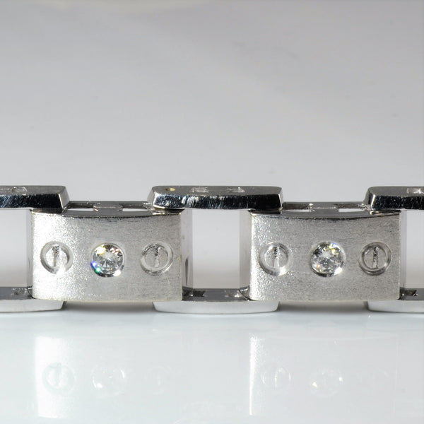 Industrial Motif Diamond Bracelet | 1.20ctw | 8.5