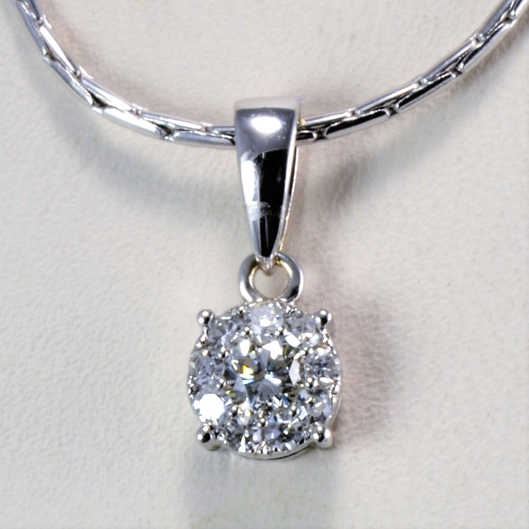 Cluster Diamond Pendant Necklace | 0.19 ctw, 16''|