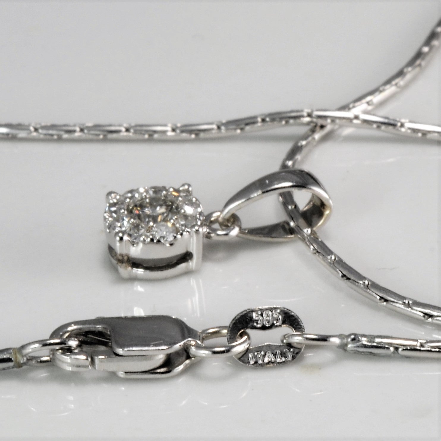 Cluster Diamond Pendant Necklace | 0.19 ctw, 16''|