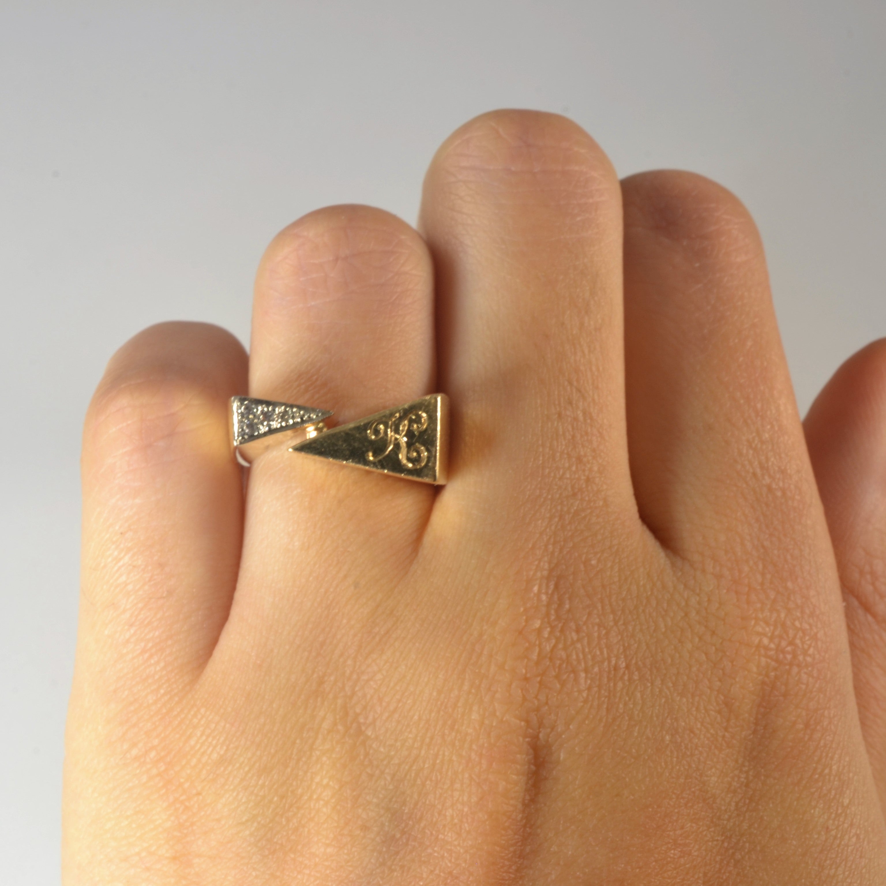 Initial 'K' Diamond Signet Ring | 0.04ctw | SZ 5 |