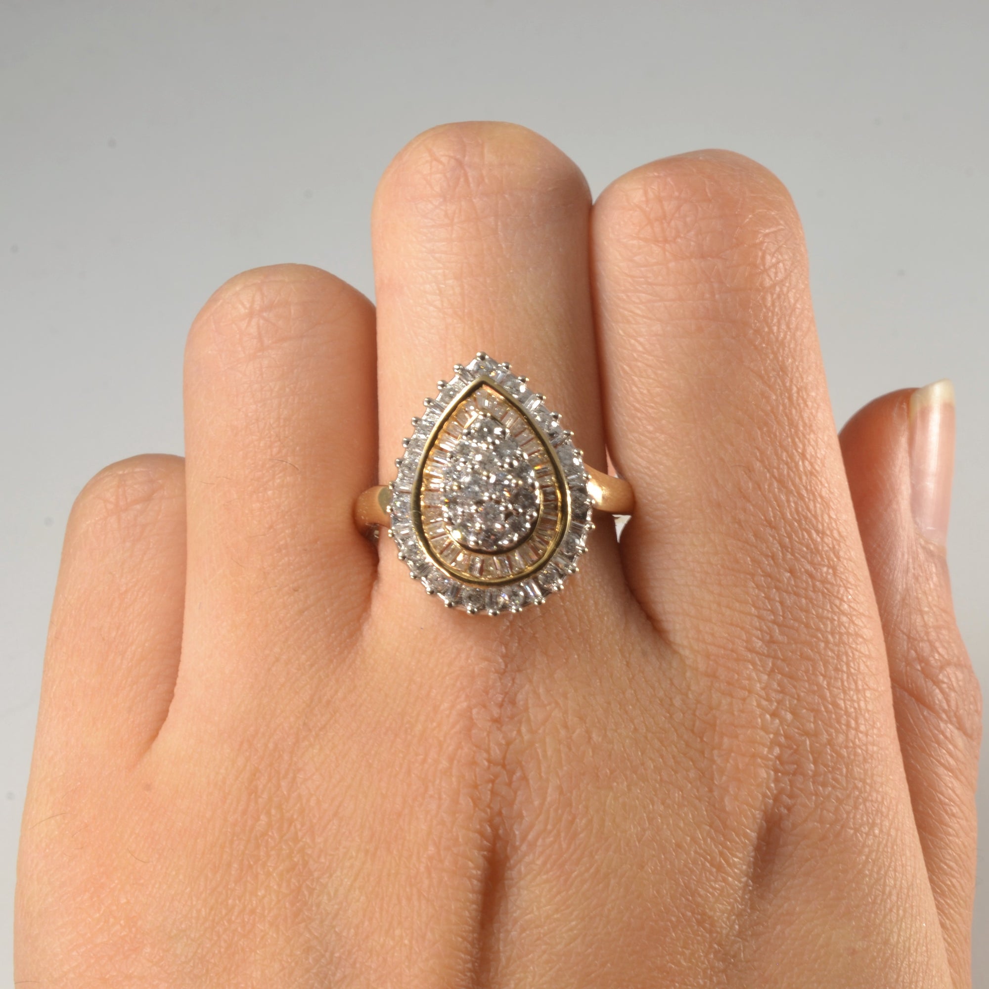 Pear Shaped Diamond Cluster Ring | 0.66ctw | SZ 10.25 |