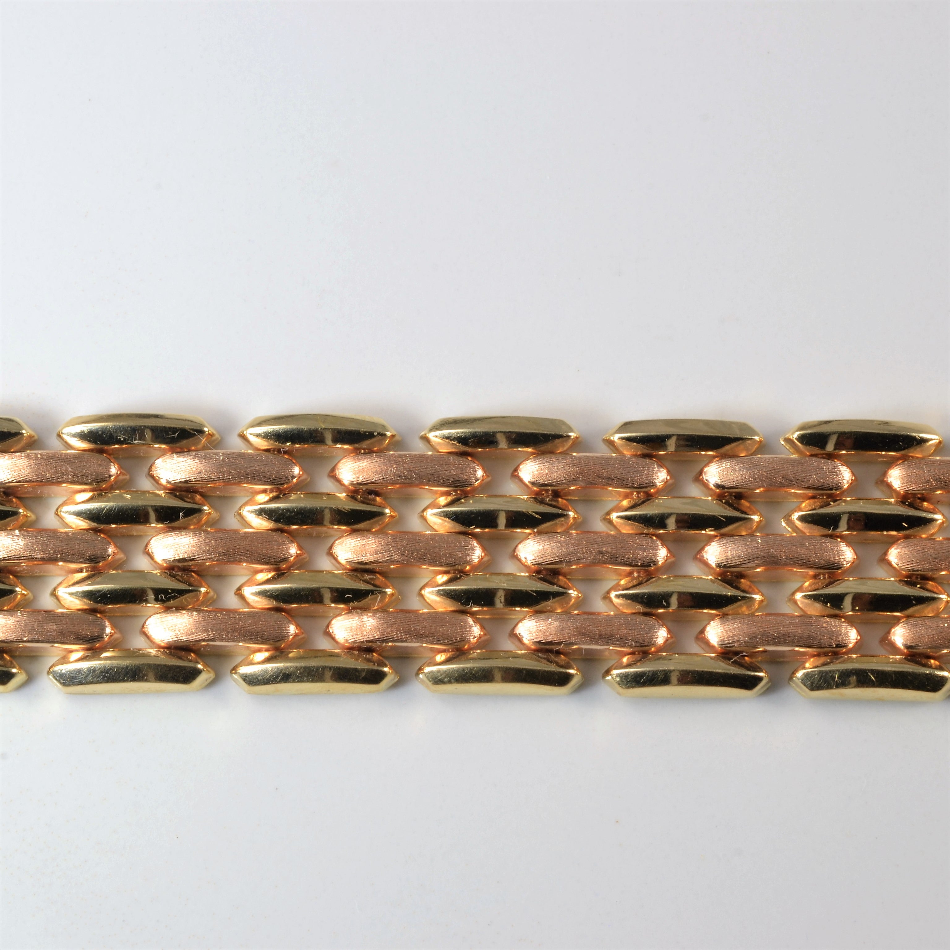 14k Yellow/Rose Gold Watch Strap Style Chain Bracelet | 7.5" |