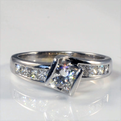 Semi Bezel Princess Bypass Engagement Ring | 1.00ctw | SZ 7 |