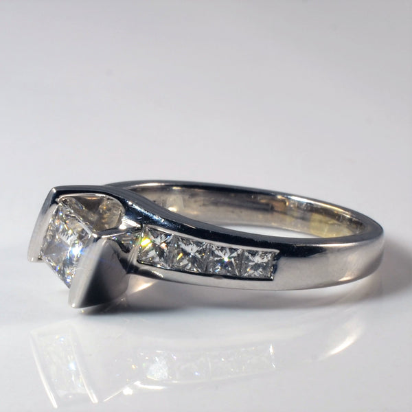 Semi Bezel Princess Bypass Engagement Ring | 1.00ctw | SZ 7 |