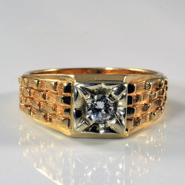 'Birks' Weave Patterned Diamond Ring | 0.25ct | SZ 10 |