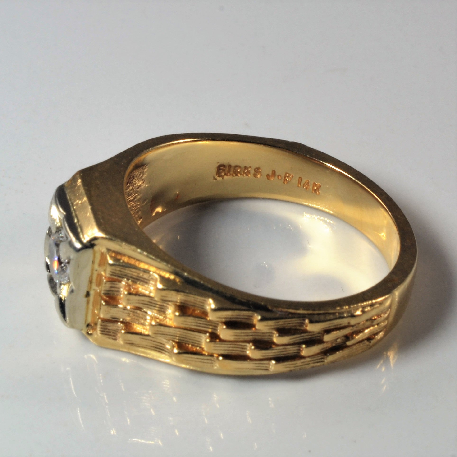 'Birks' Weave Patterned Diamond Ring | 0.25ct | SZ 10 |