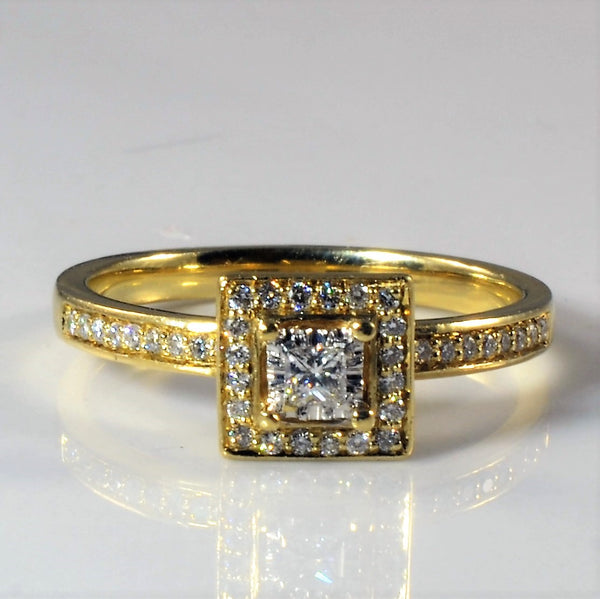 Princess Halo Diamond Promise Ring | 0.26ctw | SZ 6.5 |