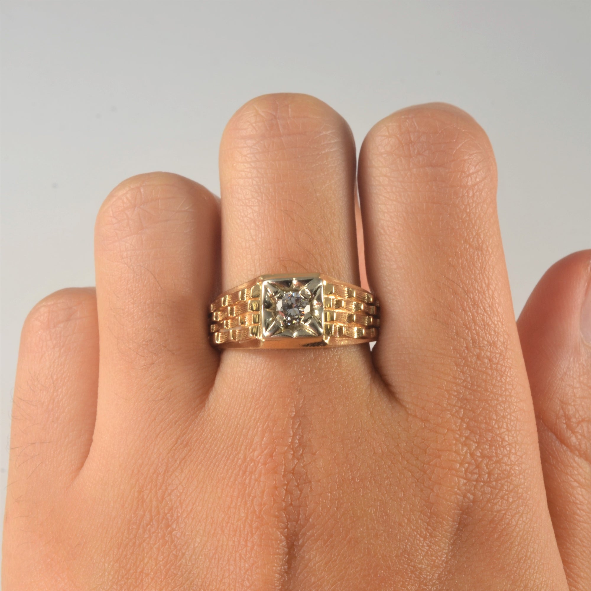 Birks' Weave Patterned Diamond Ring | 0.25ct | SZ 10 |
