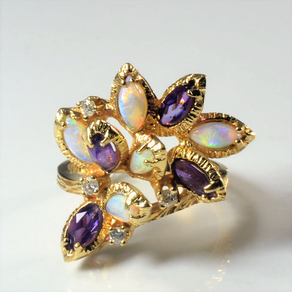 Multi Gem Cocktail Ring | 1.10ctw, 0.09ctw | SZ 6.25 |