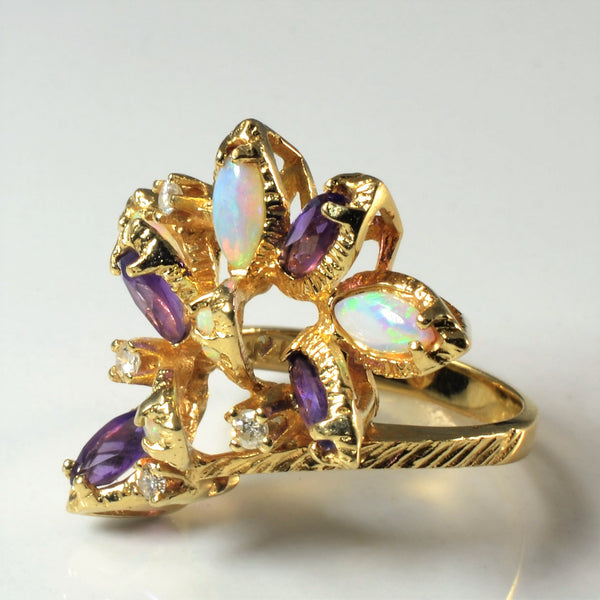 Multi Gem Cocktail Ring | 1.10ctw, 0.09ctw | SZ 6.25 |