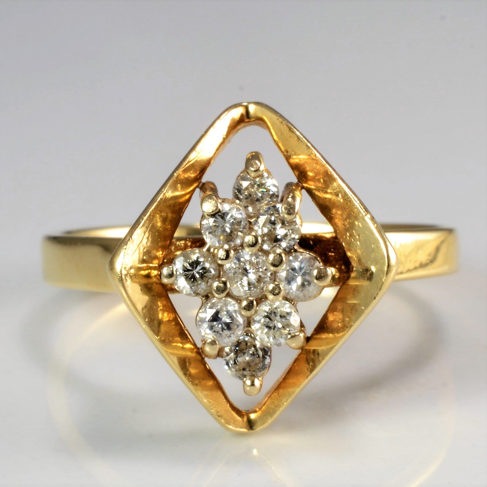 Open Shank Cluster Diamond Ladies Ring | 0.18 ctw, SZ 6.25 |