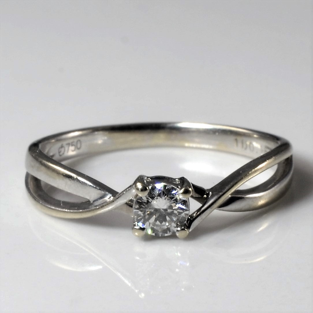 Solitaire Diamond Twist Ring | 0.16ct | SZ 4.5 |