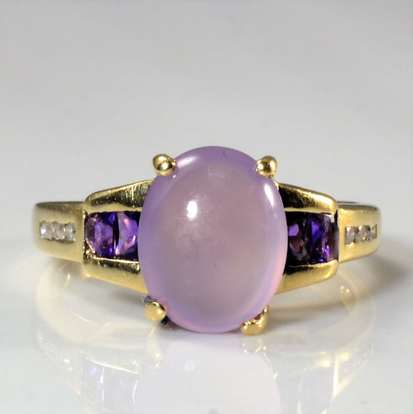 Chalcedony Cabochon Cocktail Ring | 2.55ct, 0.03ctw | SZ 7 |