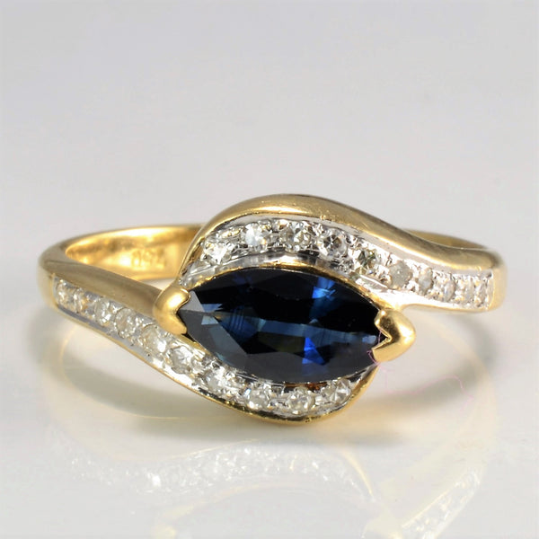 Bypass Sapphire & Diamond Cocktail Ring | 0.14ctw, 0.58ct | SZ 6.75 |