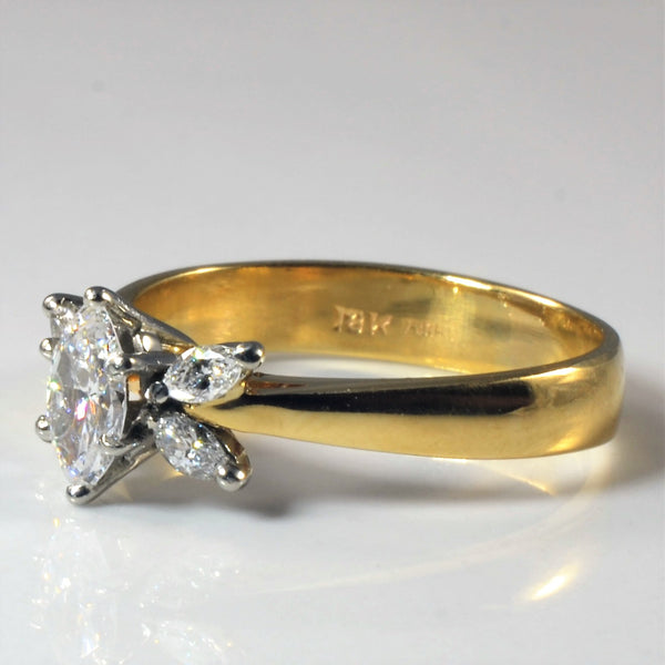 'Birks' Marquise Diamond Burst Engagement Ring | 0.56ctw | SZ 7 |