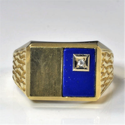 Lapis Lazuli Signet Ring | 1.00ct, 0.01ct | SZ 12.5 |