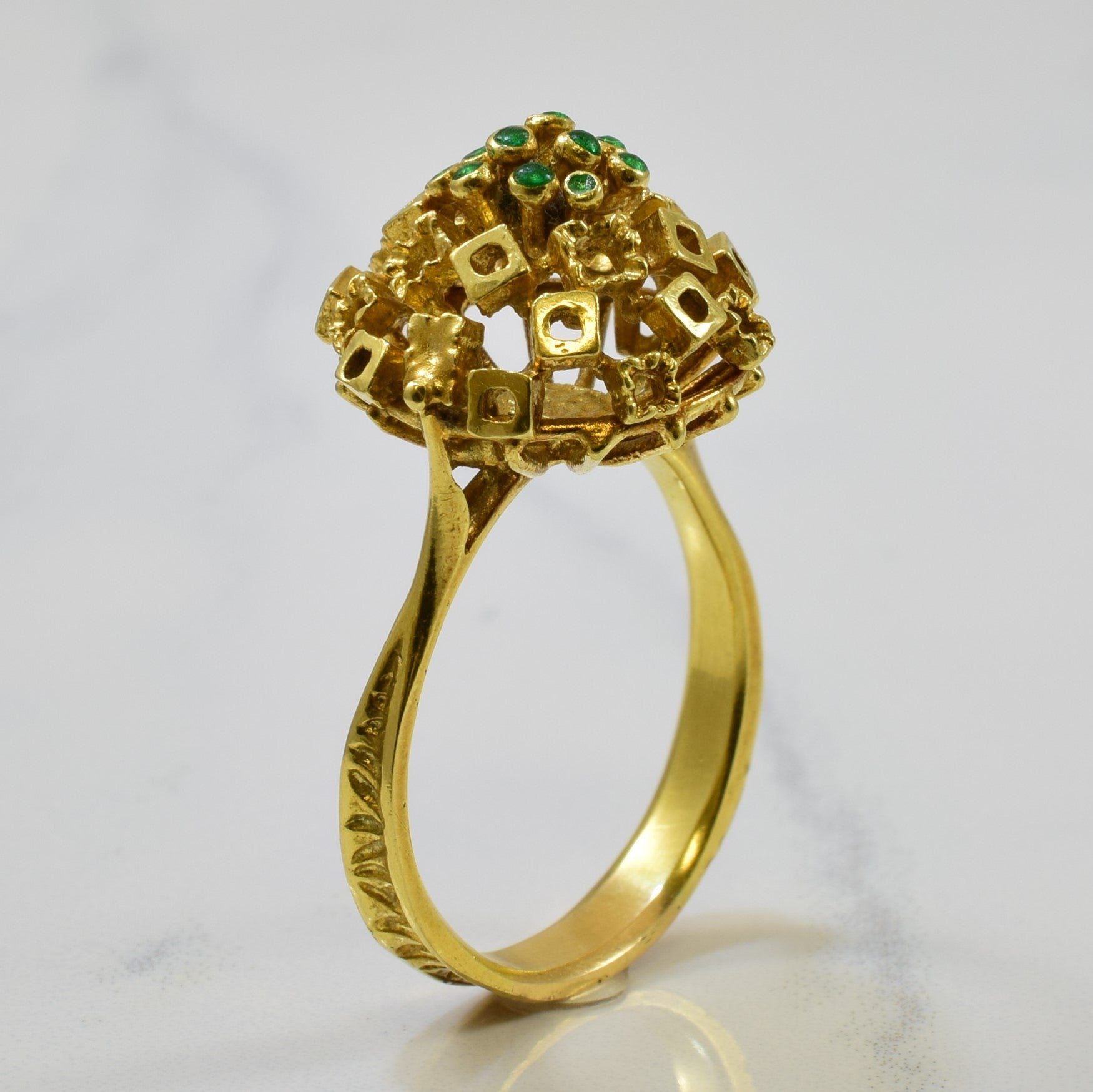 UnoAerre' Filigree Cocktail Ring | 0.15ctw | SZ 8.75 |