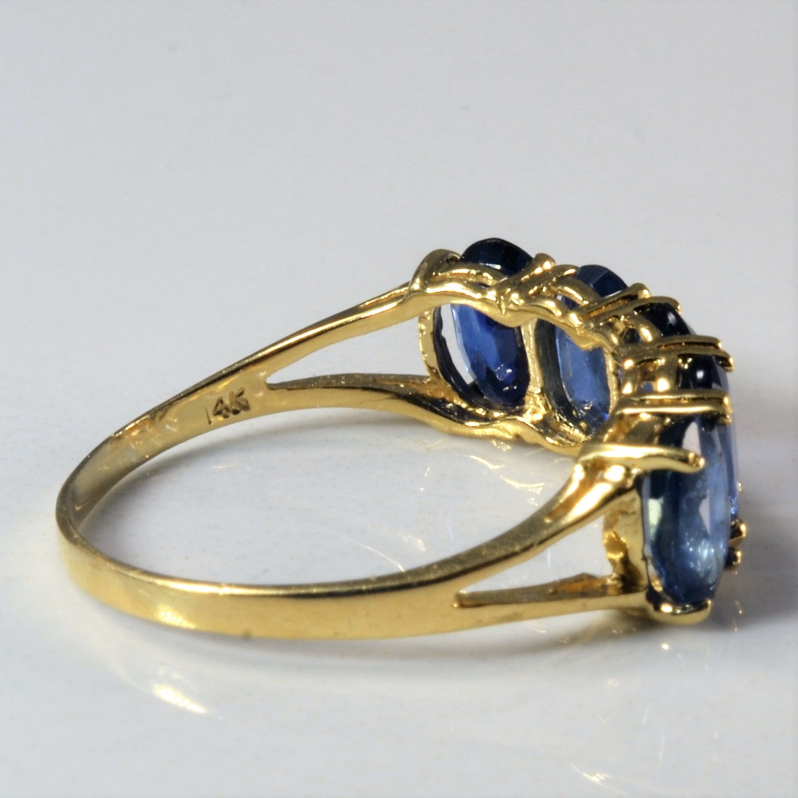 Five Stone Split Shank Sapphire Ring | 2.00ctw | SZ 6.25 |