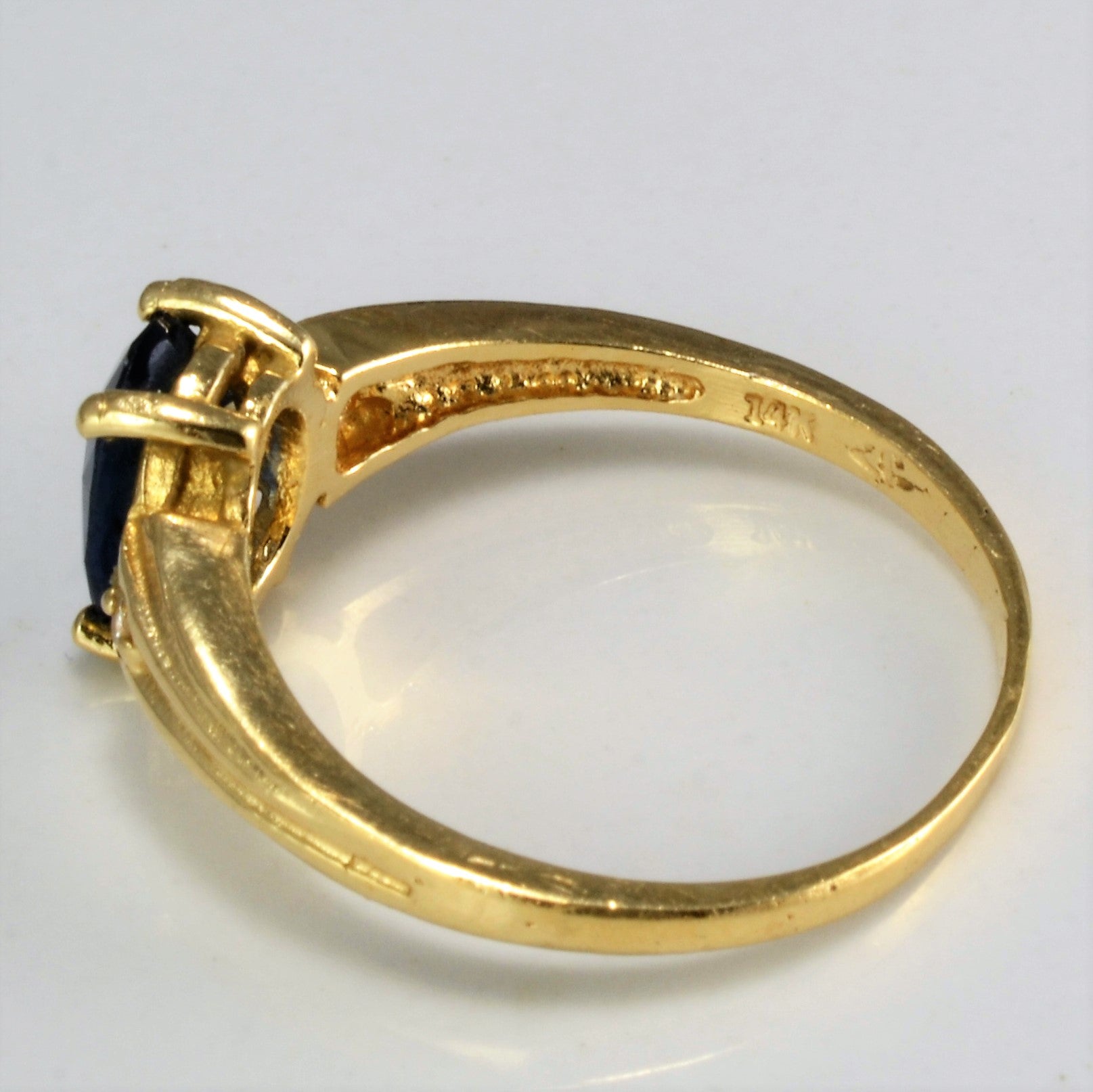 Three Stone Sapphire & Diamond Ring | 0.02 ctw, SZ 7.25 |