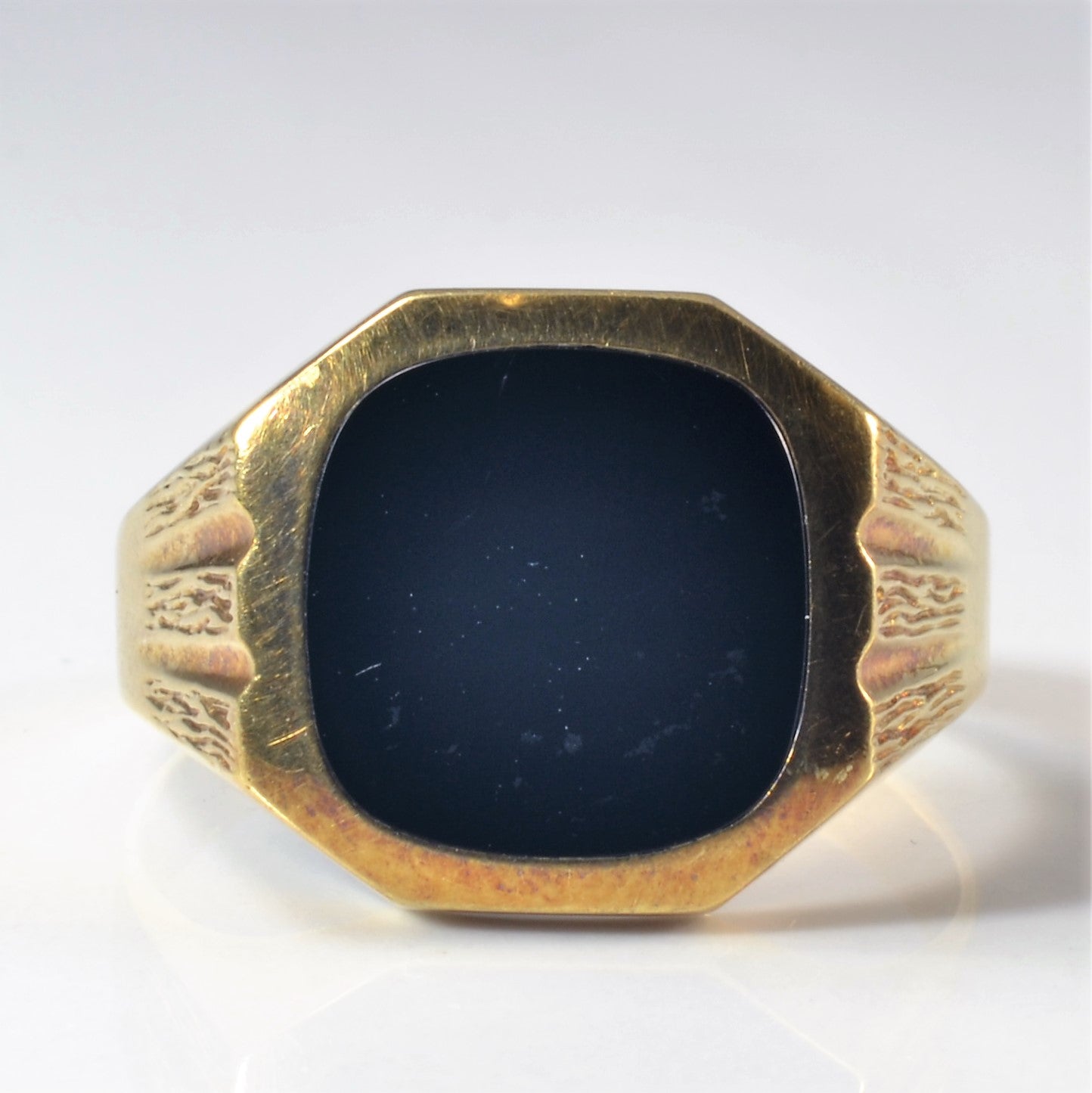 Yellow Gold Onyx Signet Ring | 2.00ct | SZ 11.75 |