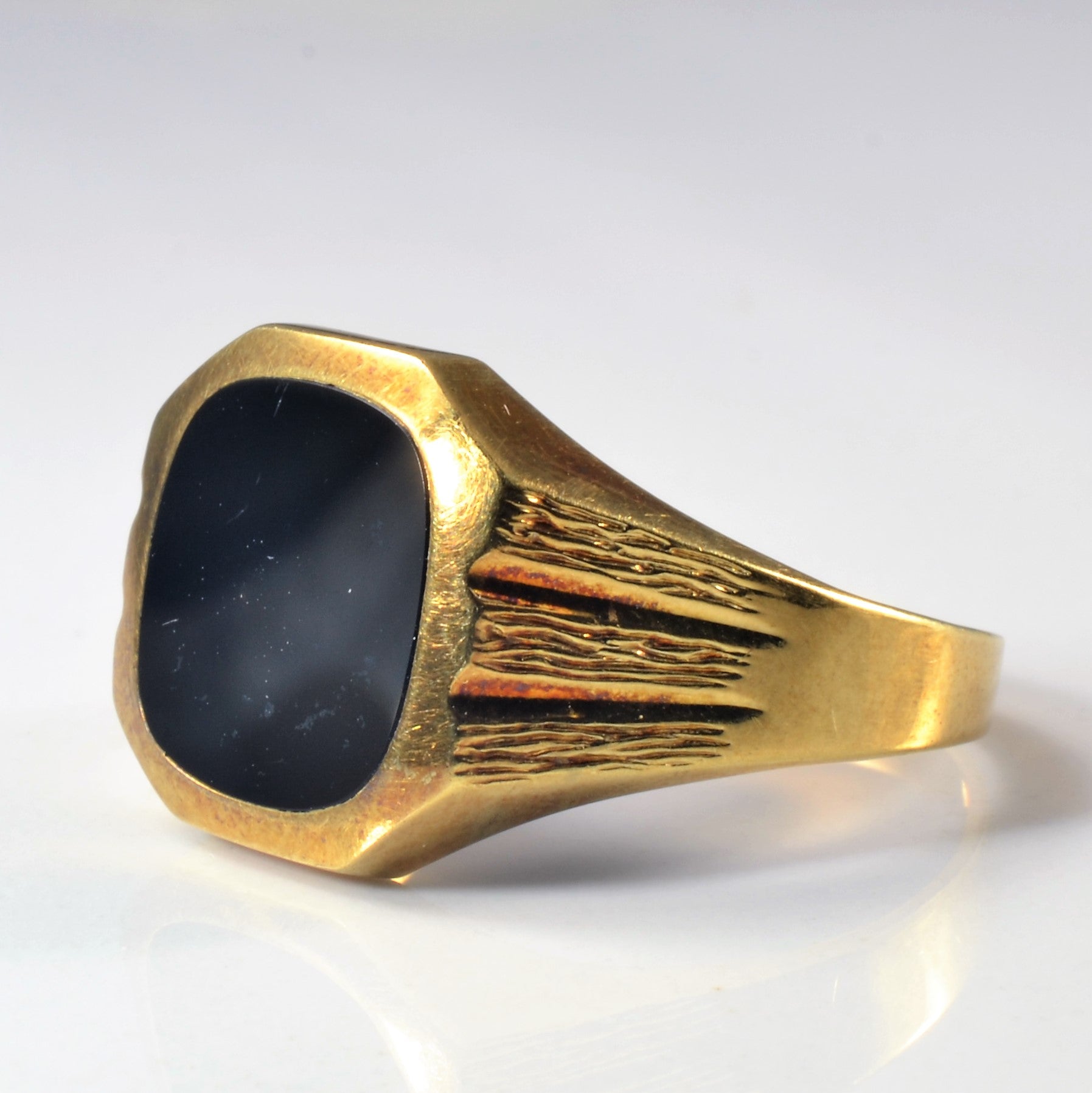 Yellow Gold Onyx Signet Ring | 2.00ct | SZ 11.75 |