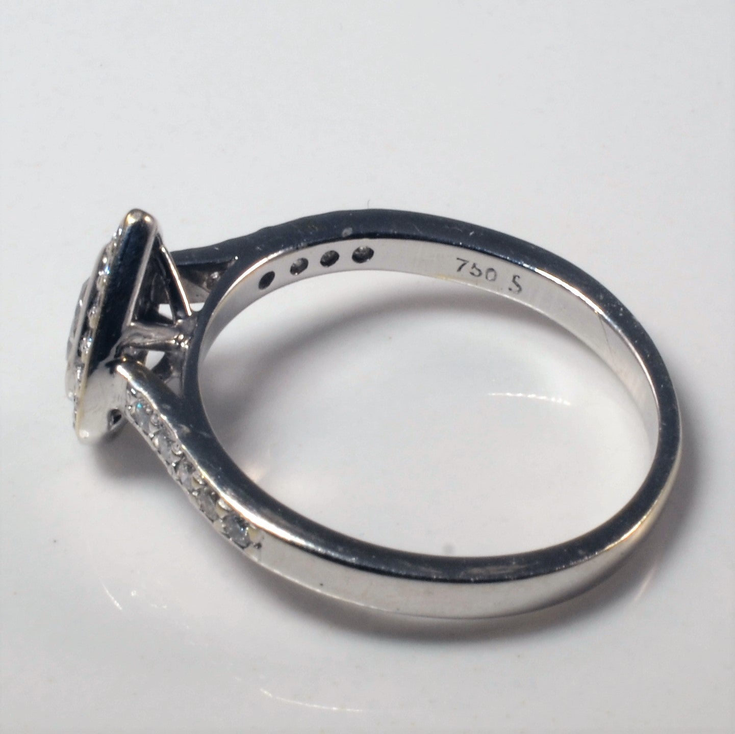 Pear Cut Diamond Halo Engagement Ring | 0.54ctw | SZ 6 |