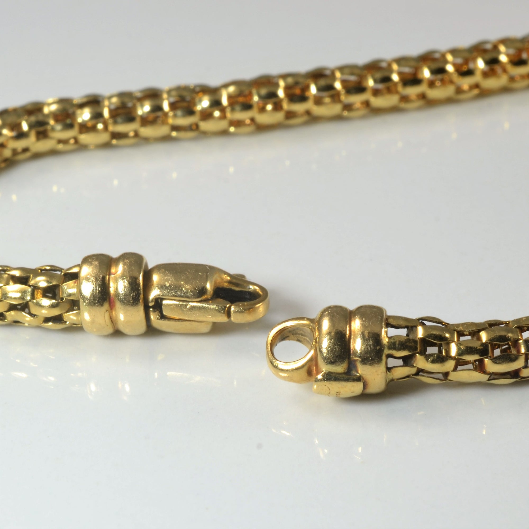 Yellow Gold Popcorn Chain Bracelet | 8