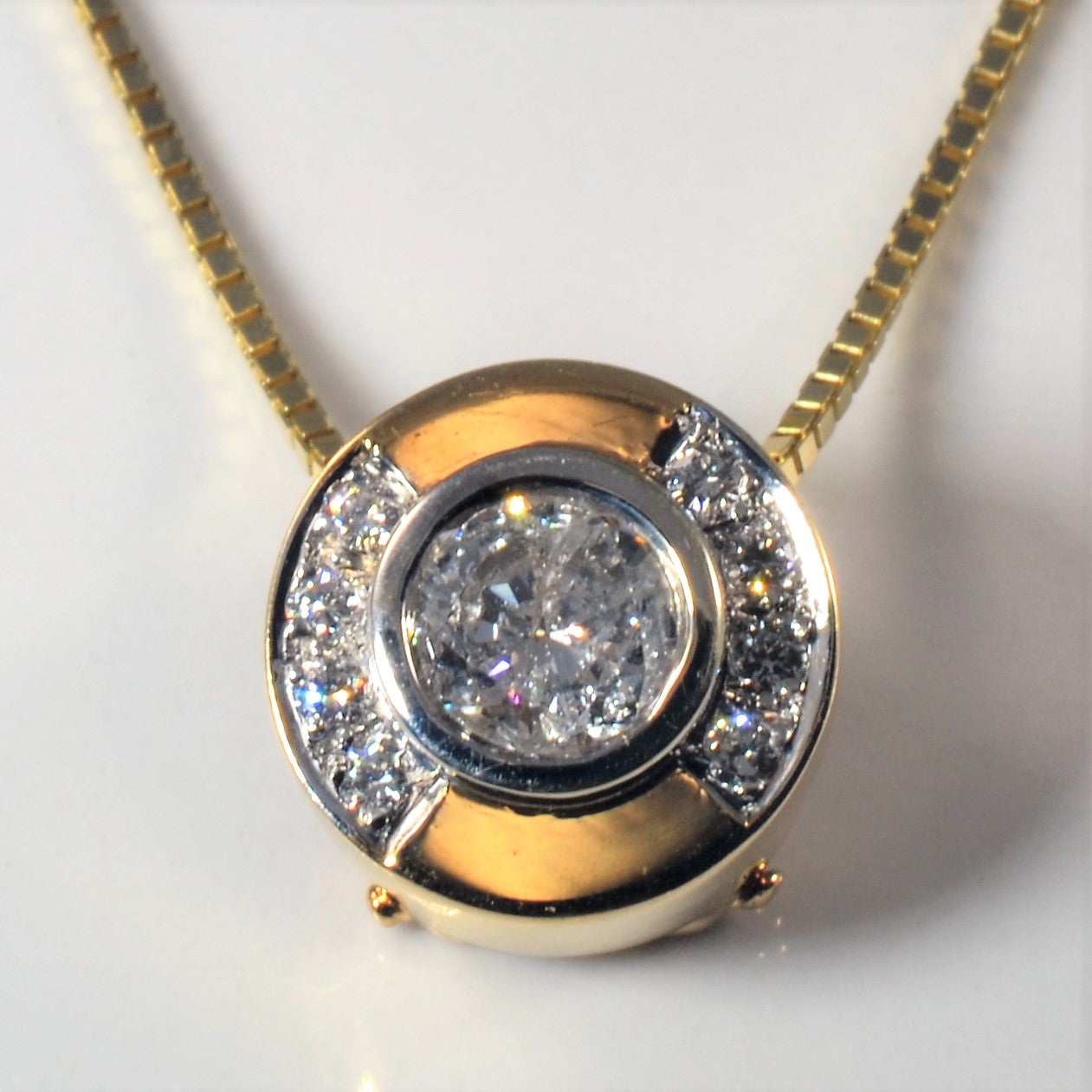 Bezel Set Diamond Clip Pendant Necklace | 1.06ctw | 24" |