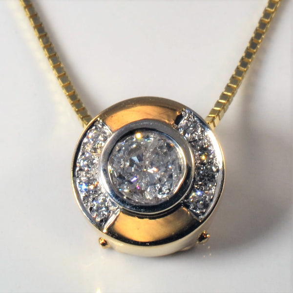 Bezel Set Diamond Clip Pendant Necklace | 1.06ctw | 24